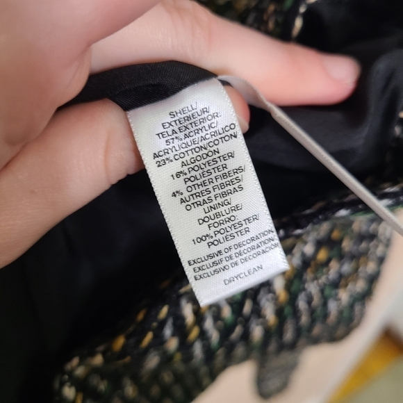 LOFT Open Front Striped Tweed Fringe Blazer - Picture 9 of 9